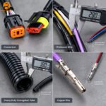 Automotive wiring harness comparison chart, waterproof auto connectors, 2.8mm thickened wire, 1.8mm heavy‑duty corrugated tube, copper terminal pins, auto spare parts